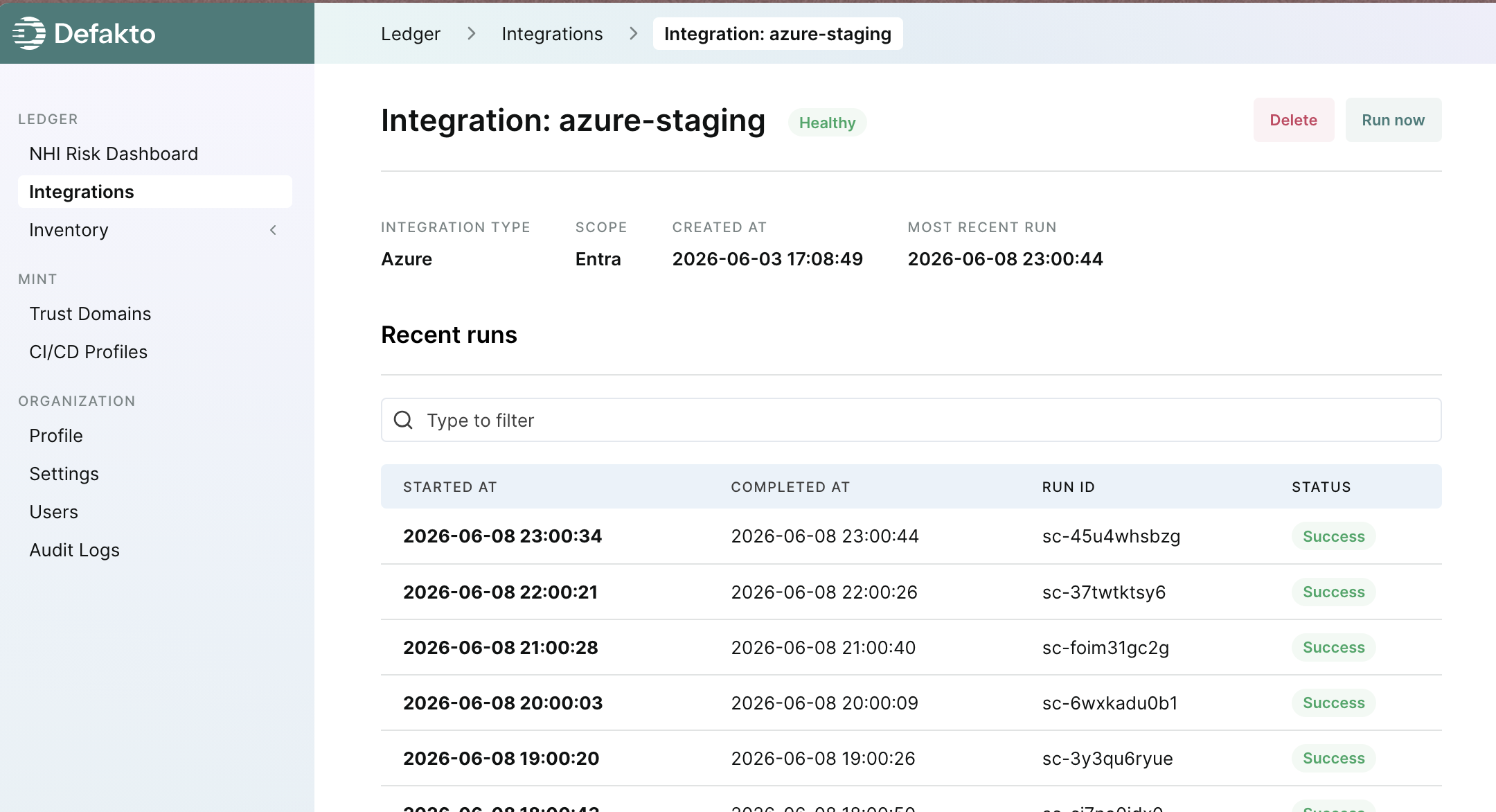 Ledger Entra/Azure Integration Details